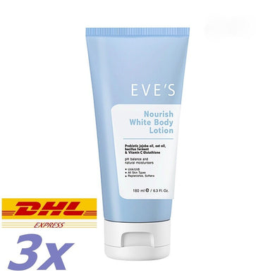 3x EVE'S Norwich White Body Lotion Fragrant smooth clear skin nourishing 180 ml.
