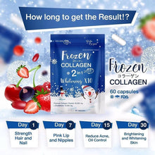 Load image into Gallery viewer, Frozen Collagen Whitening X10 Younger Brightening Skin Reduce Acne Freckles 60 Capsules