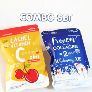 10 Box Combo Set Frozen Collagen & Lachel Vitamin C Original Double Whitening DHL