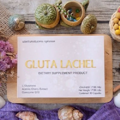 30 CAPS GLUTA LACHEL (LAPUNZEL) FOR SUPER AURA WHITENING SKIN ACNE SCARS REDUCE DARK SPOT