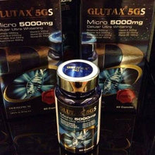 Load image into Gallery viewer, GLUTAX 5GS MICRO 5,000 MG WHITENING EDIBLE GLUTATHIONE GLUTA PILLS 60 SOFTGEL