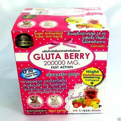 2 Boxes Gluta berry glutathione 200000 Mg Drink PUNCH Whitening Skin Anti Aging