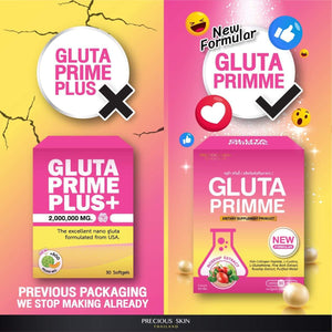 6X Gluta prime plus+ SOD Vitamin Skin whitening Lightening Aura DHL Express