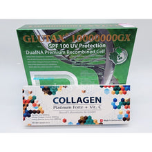 Load image into Gallery viewer, Glutax 10000000Gx + COLLAGEN PLATINUM FORTE + VIT. WHITE SPF 100 UV PROTECTION