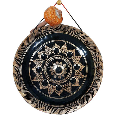 Gong with Mallet Tradition Instrument Iron Thai Artisan Handmade in Village 60cm
