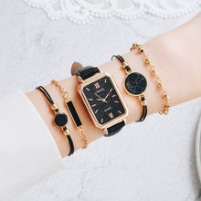 Load image into Gallery viewer, 5pcs Set Fashion Watch For Women Square Leather Ladies Bracelet Watches Quartz Wrist Watch Female Black Clock