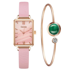 Gaiety Brand Women Watches Fashion Square Ladies Quartz Watch Bracelet Set