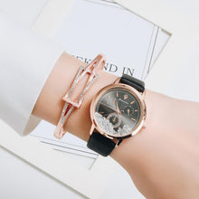 Load image into Gallery viewer, Watch For Women Fashion Quartz Watch Elegant Leather Strap Movable Diamond Ladies