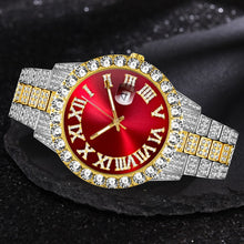 Load image into Gallery viewer, Iced Out Luxury Watch Men Gold Silver Cubic Zirconia Watches Hip Hop Full Diamond Bracelet Stainless Steel Quartz