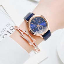 Load image into Gallery viewer, Watch For Women Fashion Quartz Watch Elegant Leather Strap Movable Diamond Ladies