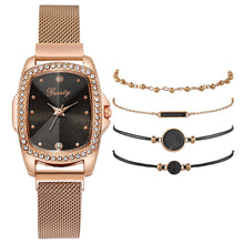 Load image into Gallery viewer, Gaiety Brand Fashion Watch For Women Diamond Magnet Buckle Square Watch Rose Gold 