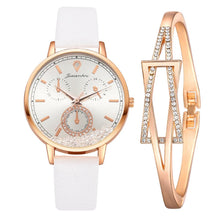 Load image into Gallery viewer, Watch For Women Fashion Quartz Watch Elegant Leather Strap Movable Diamond Ladies