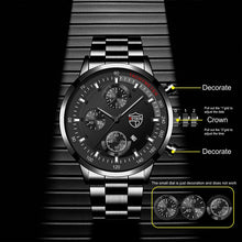 Load image into Gallery viewer, Brand Luxury Stainless Steel Quartz Men&#39;s Watches Fashion Men Business Leather Calendar Sports Luminous