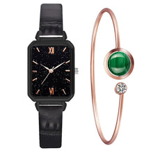 Load image into Gallery viewer, New Watch Women Fashion Casual Leather Belt Watches Simple Ladies Rectangle Green Quartz