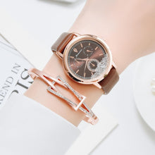 Load image into Gallery viewer, Watch For Women Fashion Quartz Watch Elegant Leather Strap Movable Diamond Ladies