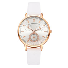 Load image into Gallery viewer, Watch For Women Fashion Quartz Watch Elegant Leather Strap Movable Diamond Ladies