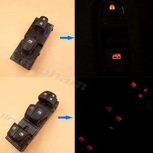 7 led Orange Lamp Auto Power Window Switch,Main/Single/Front Right For Nissan Qashqai J11/Altima/Sylphy/Tiida/X-Trail