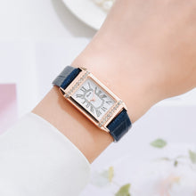 Load image into Gallery viewer, Gaiety Brand Diamond Watches Women Square Rose Gold Wrist Watches Red Leather