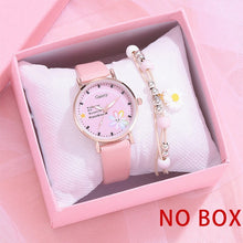 Load image into Gallery viewer, Fashion Brand Watches For Women Cartoon Pattern Flowers Pink Watch Girls Students Leather