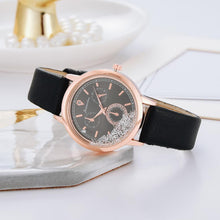 Load image into Gallery viewer, Watch For Women Fashion Quartz Watch Elegant Leather Strap Movable Diamond Ladies