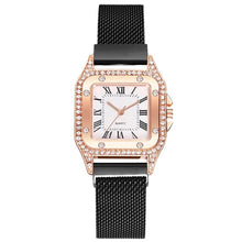 Load image into Gallery viewer, New Watches Women Square Rose Gold Wrist Watches Magnetic Fashion Brand Watches