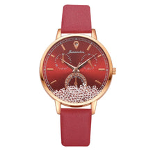 Load image into Gallery viewer, Watch For Women Fashion Quartz Watch Elegant Leather Strap Movable Diamond Ladies