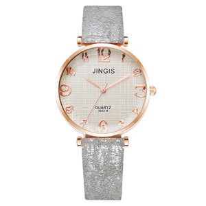 Women Casual Leather Belt Watches Simple Ladies'  Big Dial Sport Quartz Clock Dress