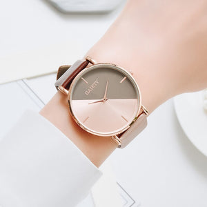 Watch Leather Rose Gold Dress Female Clock Luxury Brand Design Women Watches Simple