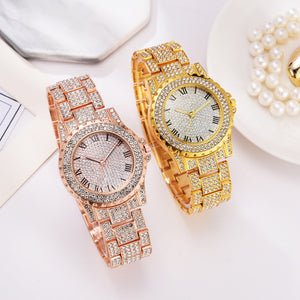 Luxury Women Quartz Watches Watches Luxury Rhinestone Diamond Silver Rose Gold Watch Ladies Wrist Clock