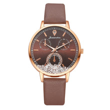 Load image into Gallery viewer, Watch For Women Fashion Quartz Watch Elegant Leather Strap Movable Diamond Ladies