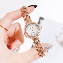 Load image into Gallery viewer, Luxury 2 PCS Set Watch Women Silver Rhinestone Bracelet Watch Jewelry Ladies Female Hour Casual Quartz