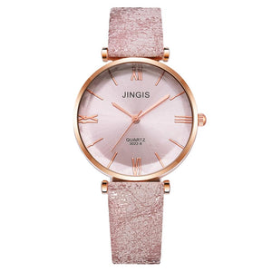 Women Casual Leather Belt Watches Simple Ladies'  Big Dial Sport Quartz Clock Dress