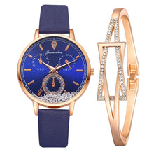 Load image into Gallery viewer, Watch For Women Fashion Quartz Watch Elegant Leather Strap Movable Diamond Ladies