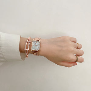 Fashion Watch For Women Luxury Rose Gold Rhinestone Bracelet Watch Ladies Quartz