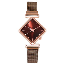 Load image into Gallery viewer, Fashion 2pcs/set Women Watches Bracelet Set Square Dial Rose Gold Magnet Watch