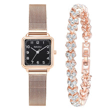 Load image into Gallery viewer, Luxury Square Fashion Diamond Ladies Wristwatches Stainless Steel Silver Female Quartz Watch Montre Femme