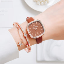 Load image into Gallery viewer, Gaiety Brand Square Women Watches Fashion Ladies Quartz Watch Bracelet Set Leather