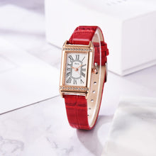 Load image into Gallery viewer, Gaiety Brand Diamond Watches Women Square Rose Gold Wrist Watches Red Leather