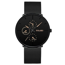 Load image into Gallery viewer, Mens Business Black Watches Luxury Stainless Steel Ultra Thin Mesh Belt Quartz