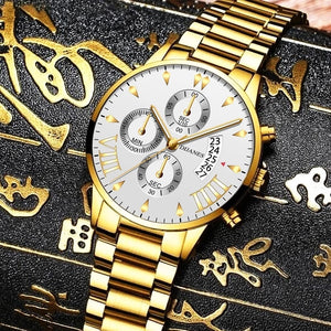 reloj hombre Fashion Luxury Watches Stainless Steel Casual Quartz Wrist Watch