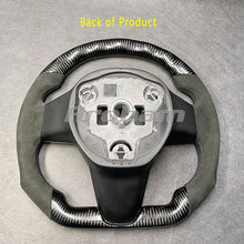 Load image into Gallery viewer, Carbon Fiber Steering Wheel D-shaped Ergonomics Sport Design 2017 2018 2019 2020 2021 2022 For Tesla Model 3 Model Y