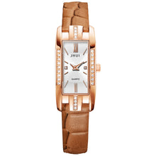 Load image into Gallery viewer, Luxury Watches Women Roma Square Rose Gold Wrist Watches Green Leather