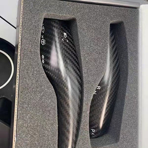 Real Carbon Fiber Wiper Shift Shifter Bar Cover Trim For Tesla Model 3 Model Y Interior Car Steering Wheel Accessories