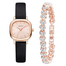 Load image into Gallery viewer, Casual Women Romantic Small Square Wrist Watch Bracelet Leather Rhinestone Designer Ladies