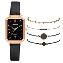 Load image into Gallery viewer, 5pcs Set Fashion Watch For Women Square Leather Ladies Bracelet Watches Quartz Wrist Watch Female Black Clock