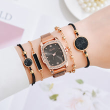 Load image into Gallery viewer, Gaiety Brand Fashion Watch For Women Diamond Magnet Buckle Square Watch Rose Gold 