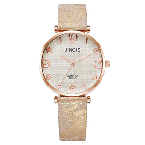 Women Casual Leather Belt Watches Simple Ladies'  Big Dial Sport Quartz Clock Dress