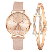 Load image into Gallery viewer, Watch For Women Fashion Quartz Watch Elegant Leather Strap Movable Diamond Ladies