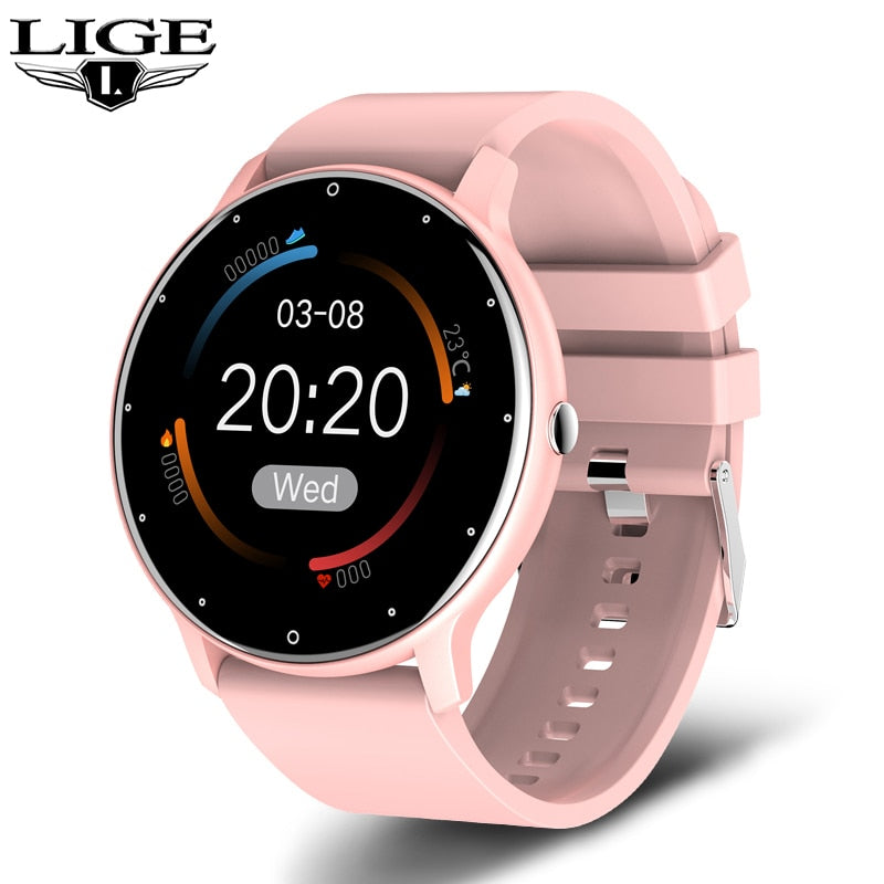 LIGE 2022 New Smart Watch Men Full Touch Screen Sport Fitness Watch IP67 Waterproof Bluetooth For Android ios smartwatch Men+box