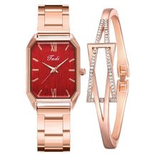 Load image into Gallery viewer, Fashion Watch For Women Luxury Rose Gold Rhinestone Bracelet Watch Ladies Quartz